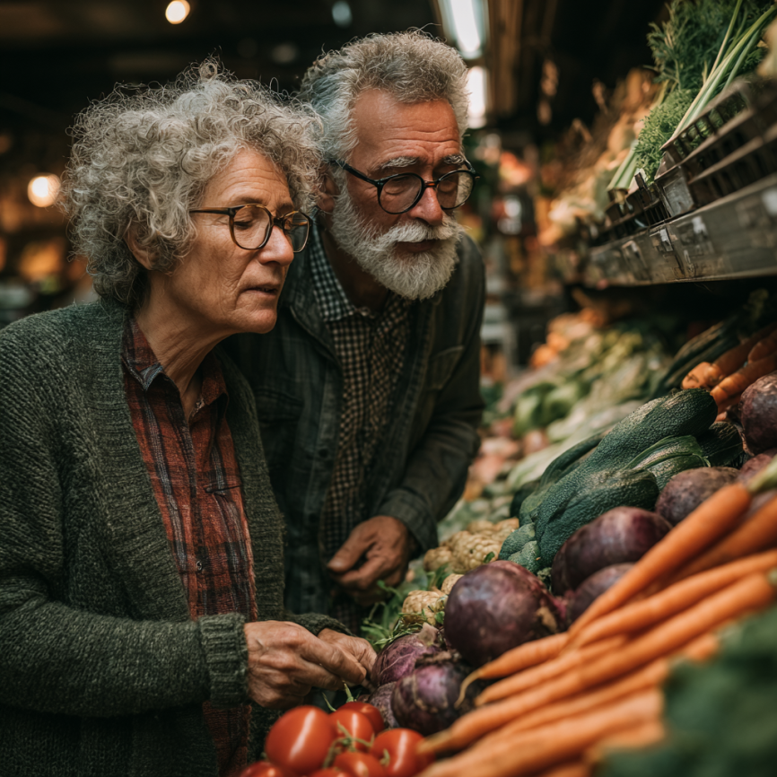 Senior care se bucură de o masă sănătoasă